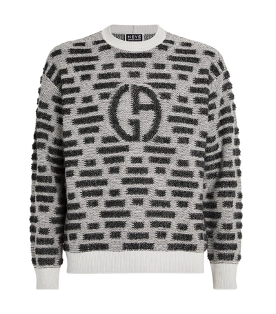 Giorgio Armani Logo-jacquard Sweater In Multi