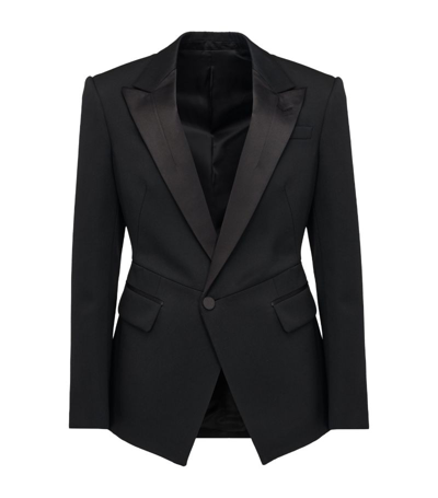 Alexander Mcqueen Twisted-waist Tuxedo Jacket In Black