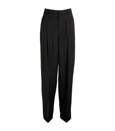 Polo Ralph Lauren Stretch-wool Straight-leg Trousers In Black
