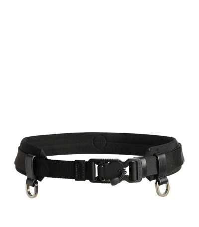 Giorgio Armani Leather-trim Belt In Black