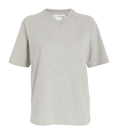 Victoria Beckham Organic Cotton Football T-shirt In Grey