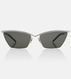 Saint Laurent Sl637 Cat-eye Sunglasses In Silver