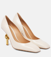 Bottega Veneta Knot Leather Pumps In White