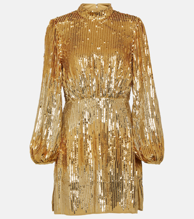 Rixo London Samantha Sequined Minidress In Gold