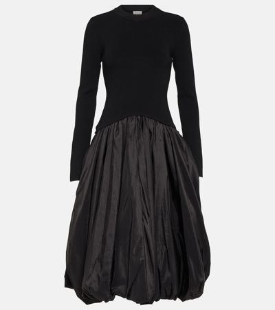 Simkhai Kenlie Taffeta-trimmed Midi Dress In Black
