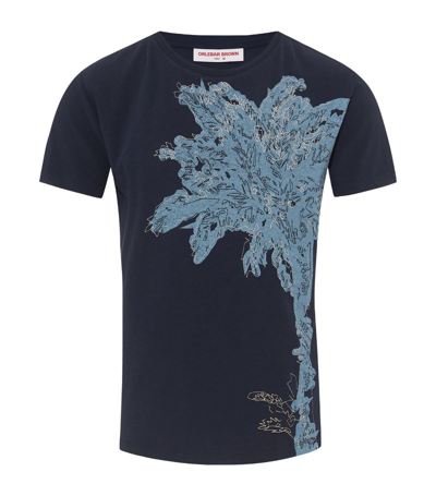 Orlebar Brown Palm Tree T-shirt In Blue
