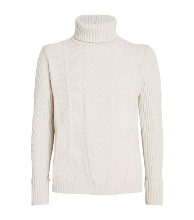 Giorgio Armani Wool-cashmere Rollneck Sweater In Multi