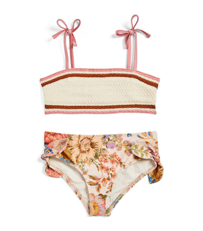 Zimmermann Kids' Crochet August Bikini (2-10 Years) In Multi