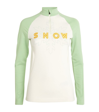 Falke Embroidered Stretch Recycled-jersey Ski Top In Green