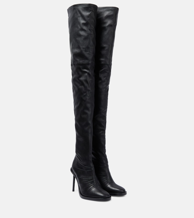 Ann Demeulemeester 110mm Adna Leather High Heel Boots In Black