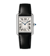 CARTIER STAINLESS STEEL TANK MUST WATCH WITH VEGAN LEATHER STRAP 25.5MM