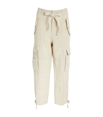 Polo Ralph Lauren Canvas Drawstring Cargo Trousers In Neutrals