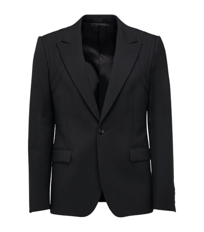 Alexander Mcqueen Harness Single-breasted Jacket In Black
