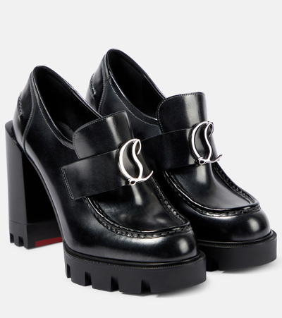 Christian Louboutin Women's Cl Moc Lug Alta 100mm Loafers In Black