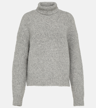 Nili Lotan Sierra Alpaca-blend Turtleneck Jumper In Light Grey Melange