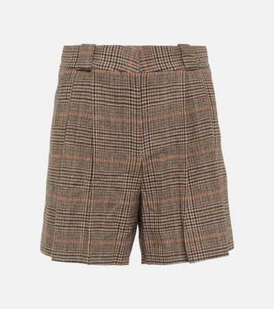 Blazé Milano Pleated High-rise Shorts In Brown