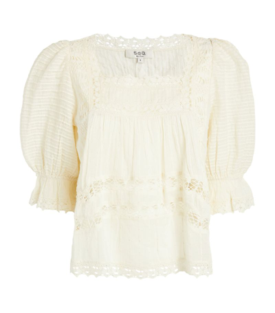 Sea Lace-trim Haven Blouse In Ivory