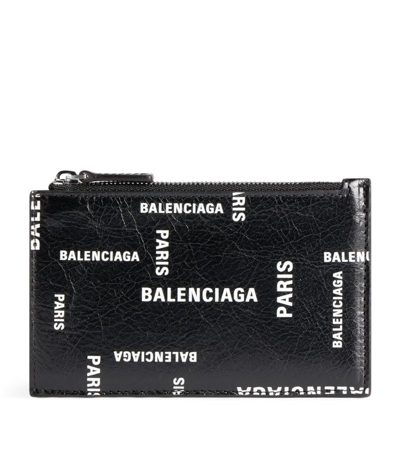 Balenciaga Leather Cash Card Holder In Beige