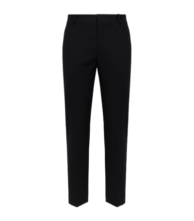 Alexander Mcqueen Wool Cigarette Trousers In Black