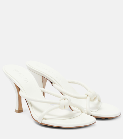 Bottega Veneta Blink Leather Sandals In White