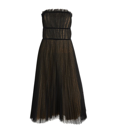 Polo Ralph Lauren Tulle Strapless Midi Dress In Black