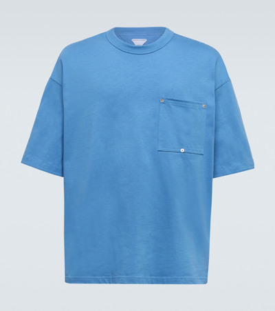 Bottega Veneta Oversized Cotton Jersey T-shirt In Blue