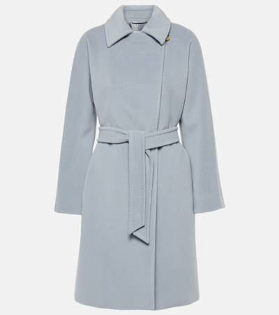 Max Mara 'estella' Virgin Wool And Cashmere Coat In Light Blue