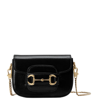 Gucci Super Mini 1955 Horsebit Shoulder Bag In Black