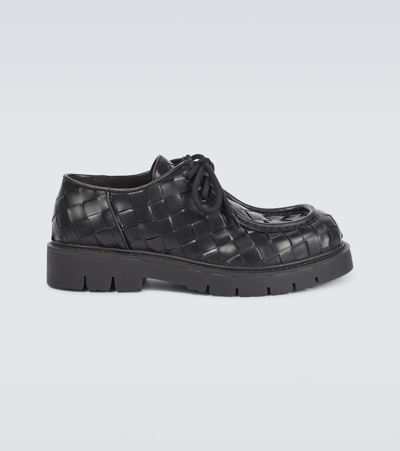 Bottega Veneta Man Black Leather Haddock Lace-up Shoes