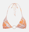 Melissa Odabash Miami Paisley-print Triangle Bikini Top In Orange