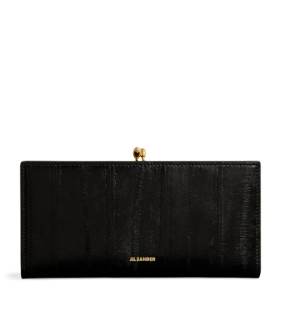 Jil Sander Medium Leather Goji Wallet In Black