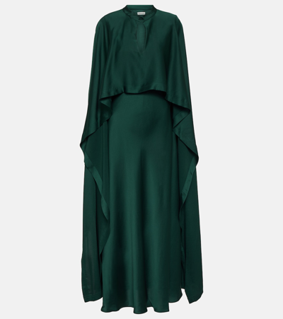 Simkhai Amory Caped Gown In Emerald
