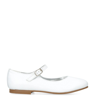 Papouelli Kids'  Leather Siena Mary Janes In White