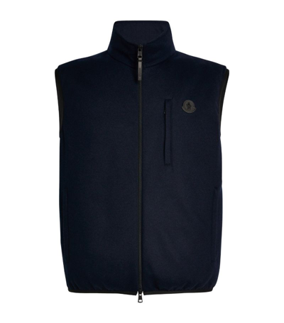 Moncler Cashmere-blend Padded Tumba Gilet In Navy
