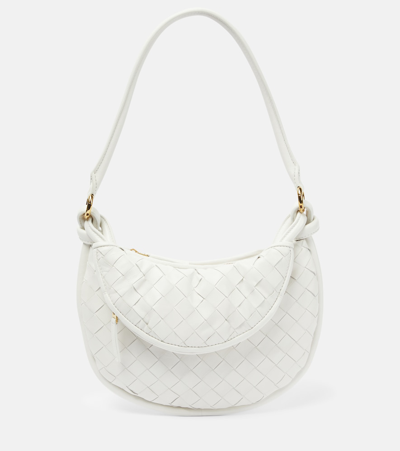 Bottega Veneta Gemelli Small Leather Shoulder Bag In White