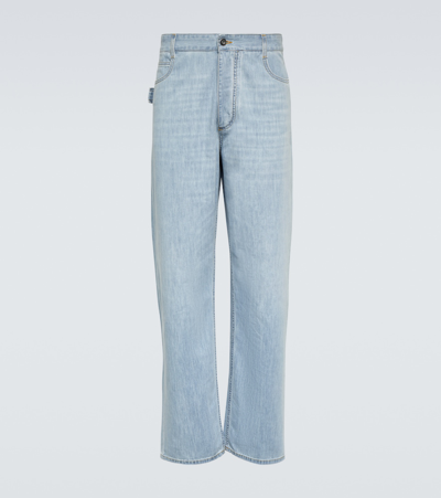 Bottega Veneta Straight Leg Light-bleached Denim Jeans In Blue