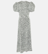 Rotate Birger Christensen Sequined Maxi Dress In Silver