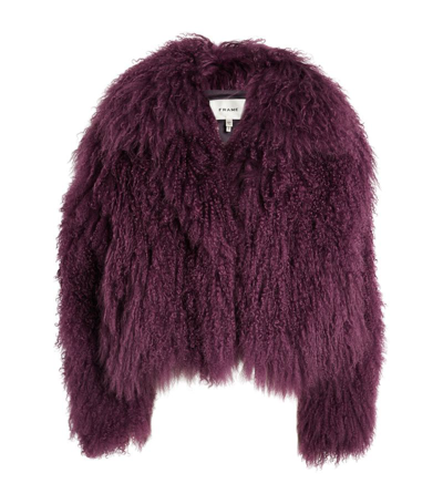 Frame Shearling Jacket In Purple