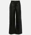 FRAME HIGH-RISE LEATHER WIDE-LEG PANTS