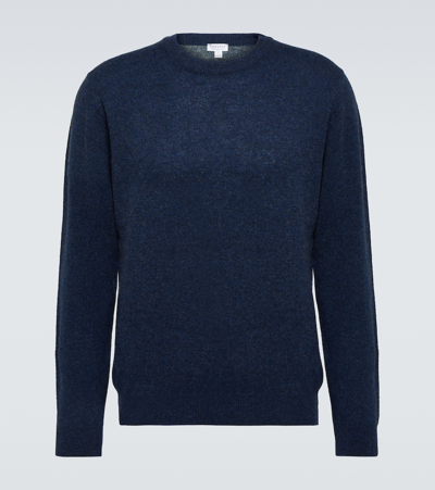 Sunspel Cashmere Sweater In Navy Melange3