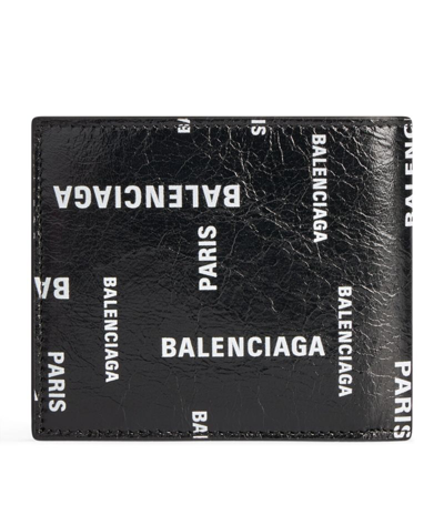 Balenciaga Lambskin Logo Bifold Wallet In Beige