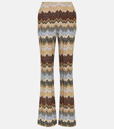 Missoni 锯齿图案金属感针织直筒裤 In Multicolour