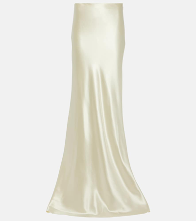 Danielle Frankel Bridal Dree Silk And Wool Satin Maxi Skirt In White
