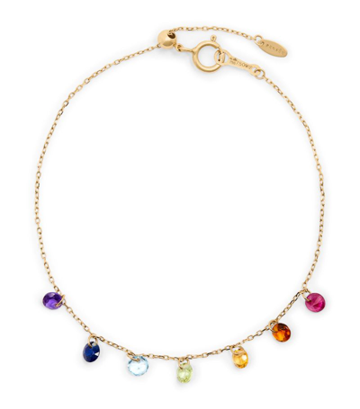 Persée Yellow Gold And Rainbow Sapphire 7-stone Chakras Bracelet