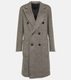 Loro Piana Herwin Double-breasted Herringbone Linen And Cashmere-blend Coat In Grey