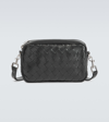 Bottega Veneta Intrecciato Mini Leather Crossbody Bag In Black