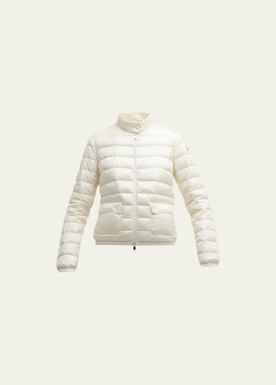 Moncler Lans Quilted Hooded Down Jacket In White