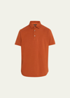 Loro Piana Men's Cotton Pique Polo Shirt In Jasper Coral Oran