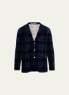 BRUNELLO CUCINELLI MEN'S CORDUROY PLAID FORMAL JACKET