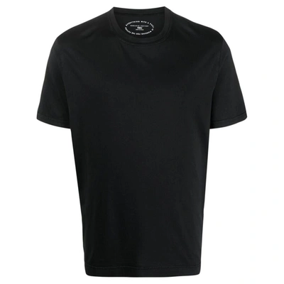 Fedeli Round-neck Short-sleeved T-shirt In Black